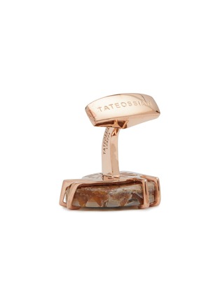 Detail View - Click To Enlarge - TATEOSSIAN - Limited Edition Mother of Pearl Ammonite 18K Rose Gold-Plated Sterling Silver Cufflinks