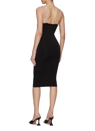 Back View - Click To Enlarge - ALICE & OLIVIA - Valda Embellished Strap Midi Dress
