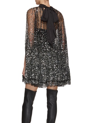 Back View - Click To Enlarge - ALICE & OLIVIA - Zenon Sequin Embellished Cape Mini Dress