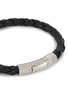 Detail View - Click To Enlarge - TATEOSSIAN - Oxidise Stainless Steel Clasp Leather Bracelet