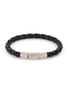 Main View - Click To Enlarge - TATEOSSIAN - Oxidise Stainless Steel Clasp Leather Bracelet