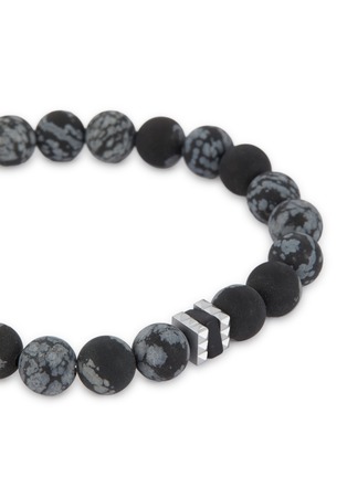 Detail View - Click To Enlarge - TATEOSSIAN - Snowflake Obsidian Stainless Steel Bead Bracelet