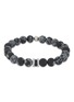 Main View - Click To Enlarge - TATEOSSIAN - Snowflake Obsidian Stainless Steel Bead Bracelet