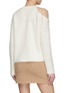 Back View - Click To Enlarge - CRUSH COLLECTION - Swarovski Crystal Embellished Fluffy Cashmere One Shoulder Sweater