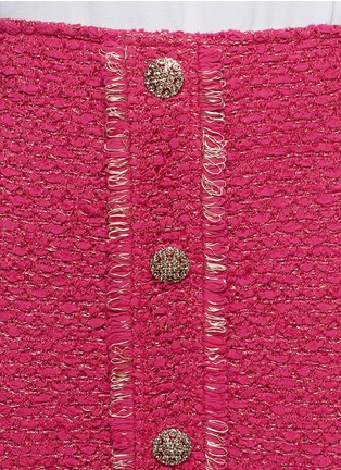 Detail View - Click To Enlarge - ST. JOHN - Gold fringe detail wool-blend pencil skirt