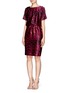 Figure View - Click To Enlarge - ST. JOHN - Leopard silk dress with gathered waistline