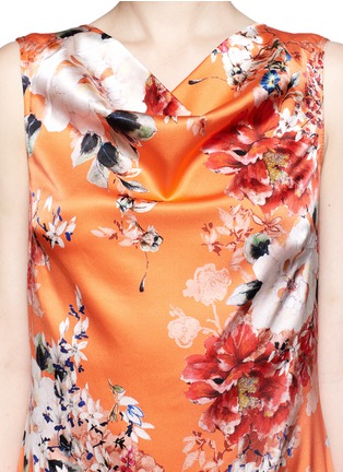 Detail View - Click To Enlarge - ST. JOHN - Chrysanthemum print drape shift dress