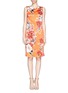 Main View - Click To Enlarge - ST. JOHN - Chrysanthemum print drape shift dress