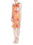 Figure View - Click To Enlarge - ST. JOHN - Chrysanthemum print drape shift dress