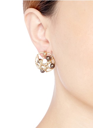 Figure View - Click To Enlarge - ST. JOHN - 'Cage' pearl earrings