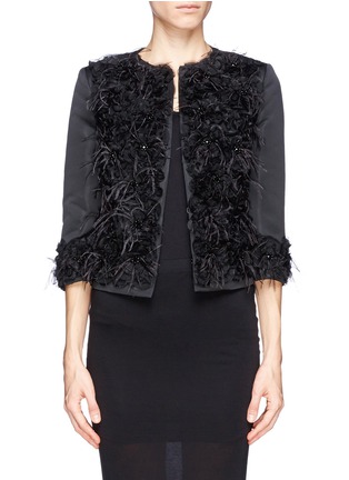 Main View - Click To Enlarge - ST. JOHN - Duchesse cropped feather jacket