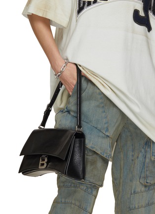 Figure View - Click To Enlarge - BALENCIAGA - Small Crush Leather Sling Bag