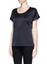 Front View - Click To Enlarge - ST. JOHN - Scoop neck silk charmeuse T-shirt