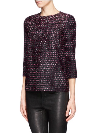 Front View - Click To Enlarge - ST. JOHN - Multi-texture embellished knit top