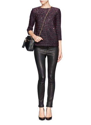 Figure View - Click To Enlarge - ST. JOHN - Multi-texture embellished knit top