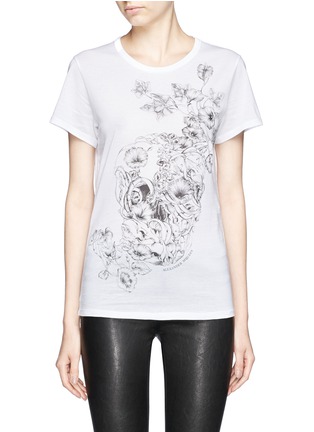 Main View - Click To Enlarge - ALEXANDER MCQUEEN - Floral skull print cotton T-shirt