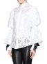 Front View - Click To Enlarge - ALEXANDER MCQUEEN - Broderie Anglaise puff sleeve blouse