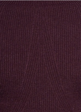 Detail View - Click To Enlarge - ALEXANDER MCQUEEN - Ruffle hem wool-cashmere turtleneck sweater