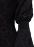 Detail View - Click To Enlarge - ALEXANDER MCQUEEN - Leaf jacquard puff sleeve flare dress