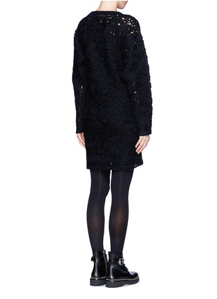 Back View - Click To Enlarge - STELLA MCCARTNEY - Carded yarn floral knit wool alpaca sweater dress