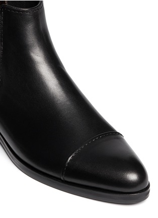Detail View - Click To Enlarge - LANVIN - Metal tab leather Chelsea boots