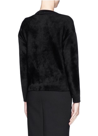 Back View - Click To Enlarge - ALEXANDER MCQUEEN - Satin bow chenille cardigan