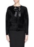 Main View - Click To Enlarge - ALEXANDER MCQUEEN - Satin bow chenille cardigan