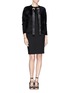 Figure View - Click To Enlarge - ALEXANDER MCQUEEN - Satin bow chenille cardigan