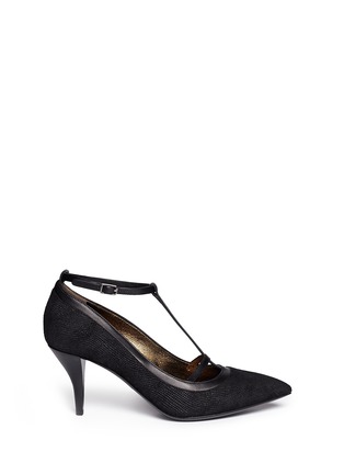 Main View - Click To Enlarge - LANVIN - Lizard embossed T-strap leather pumps