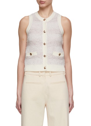 Main View - Click To Enlarge - CRUSH COLLECTION - Striped Boucle Tweed Vest