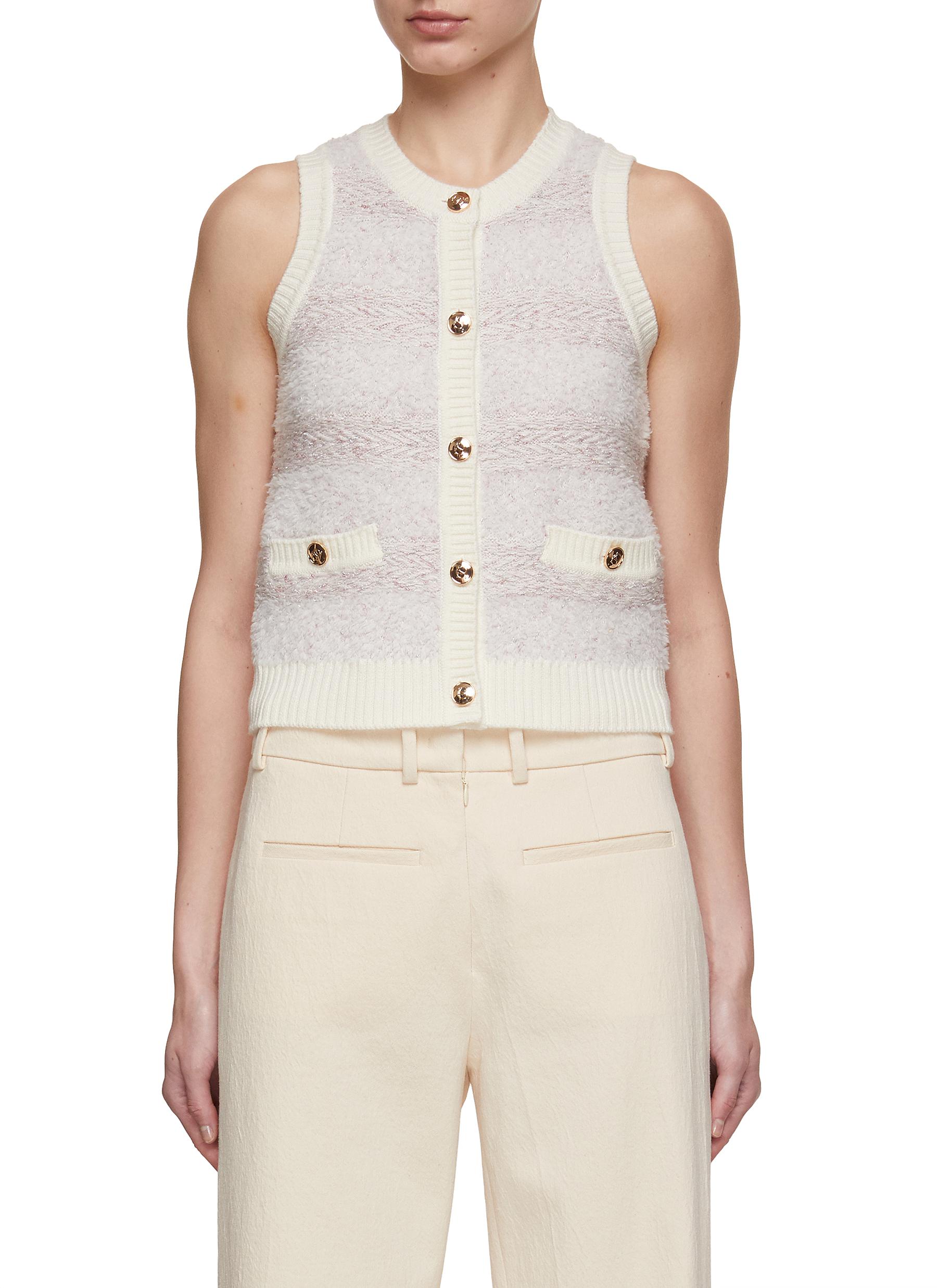 Striped Boucle Tweed Vest