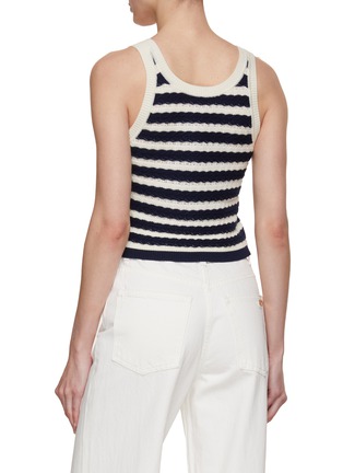 Back View - Click To Enlarge - CRUSH COLLECTION - Striped Cable Knit Tank Top