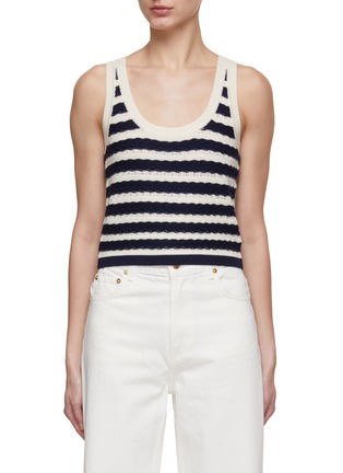 Main View - Click To Enlarge - CRUSH COLLECTION - Striped Cable Knit Tank Top