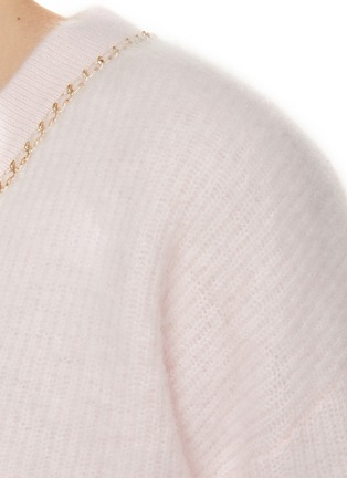  - CRUSH COLLECTION - Chain Detail V-Neck Fluffy Cashmere Jumper
