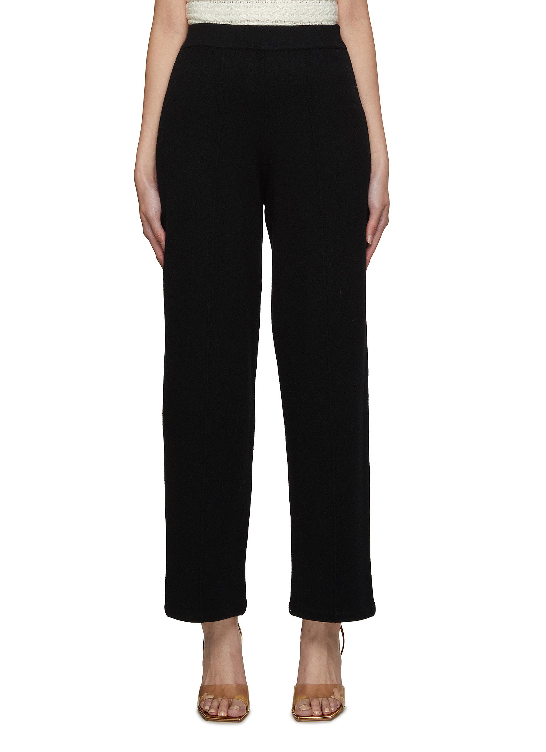 Cashmere Wool Blend Straight Trousers