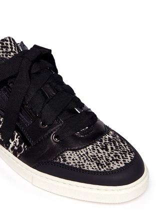 Detail View - Click To Enlarge - LANVIN - Jacquard panel leather sneakers