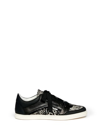 Main View - Click To Enlarge - LANVIN - Jacquard panel leather sneakers