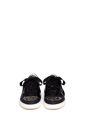 Figure View - Click To Enlarge - LANVIN - Jacquard panel leather sneakers