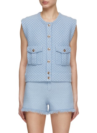 Main View - Click To Enlarge - CRUSH COLLECTION - Denim Look Knitted Vest