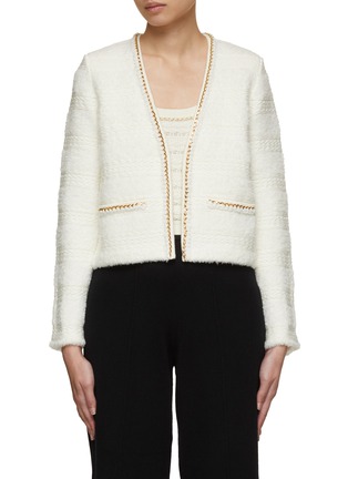 Main View - Click To Enlarge - CRUSH COLLECTION - Bouclé Tweed Cropped Jacket