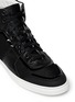 Detail View - Click To Enlarge - LANVIN - Leather and mesh high-top sneakers