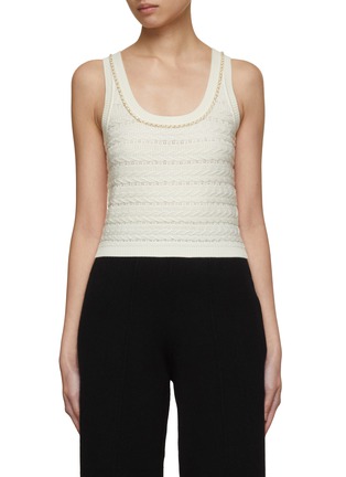 Main View - Click To Enlarge - CRUSH COLLECTION - Wool Cable Knit Tank Top