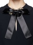 Detail View - Click To Enlarge - ALEXANDER MCQUEEN - Jewelled eyelet bow neck gown