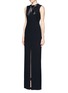 Figure View - Click To Enlarge - ALEXANDER MCQUEEN - Jewelled eyelet bow neck gown