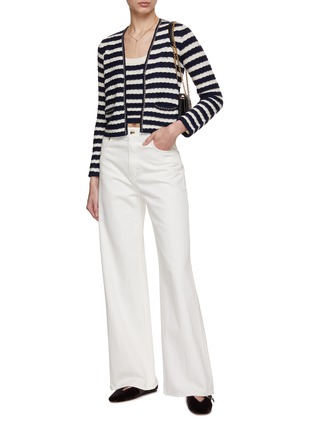 Figure View - Click To Enlarge - CRUSH COLLECTION - Striped Chain Trim Knit Cardigan