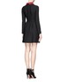 Back View - Click To Enlarge - VALENTINO GARAVANI - Floral leather collar crepe dress