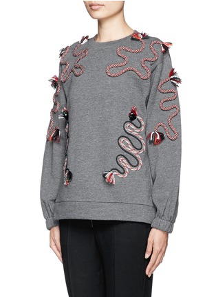 Front View - Click To Enlarge - STELLA MCCARTNEY - Rope appliqué fleece sweatshirt
