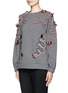 Front View - Click To Enlarge - STELLA MCCARTNEY - Rope appliqué fleece sweatshirt