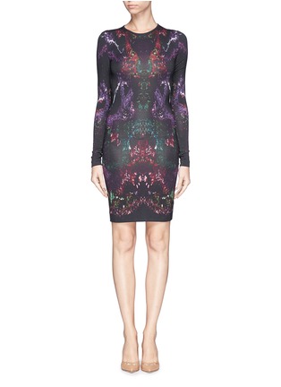Main View - Click To Enlarge - ALEXANDER MCQUEEN - Moth print stretch jersey dress