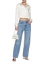 Figure View - Click To Enlarge - GOOD AMERICAN - Cropped Satin Shirt